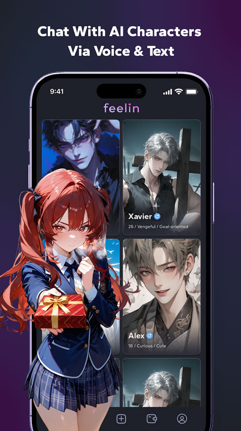 Feelin AI 角色选择界面